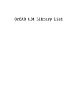 OrCAD 4.04 Library List