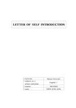 LETTER OF SELF INTRODUCTION