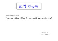 [조직행위론] 요인이론 프리젠테이션-조직 행동론