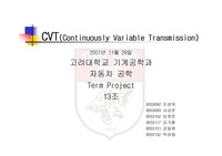 [기계공학] 자동차 CVT(Continuously Variable Transmission)