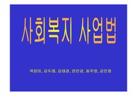 [사회복지] 사회복지사업법 프리젠테이션