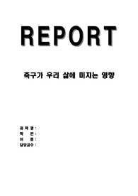 축구가 우리 삶에 미치는 영향(축구와 삶, 축구와 인생)