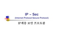 [네트워크]IPSec
