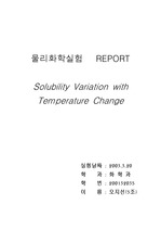 [물리화학] solubility variation