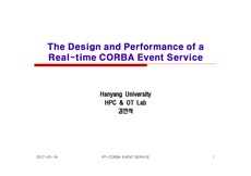[컴퓨터공학] The Design and Performance of a Real-time CORBA Event Service