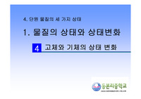 [과학과 수업] 7학년 고체와 기체사이의 상태변화