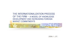 [국제경영] THE INTERNATIONALIZATION PROCESS OF THE FIRM (