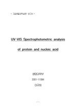 [생화학] UV-VIS Spectrophotometric analysis of protein and nucleic acid