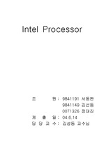 [컴퓨터구조론, cpu, intel processor] intel processor