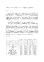 경기도 안산시와 강원도 정선군의 산업별 인구 변화조사