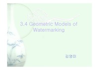디지털 워터마킹-Geometric Models ofWatermarking