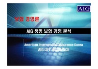 [보험경영] 보험경영사례(AIG보험)