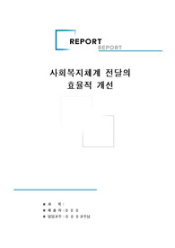 [사회복지개론] 사회복지체계 전달의 효율적 개선
