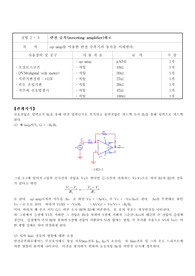 [전자회로] op amp실험예비레포트(반전증폭회로)