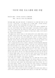 [방송정보학] 미디어 비평문