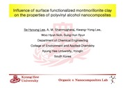 [고분자공학]Influence of surface functionalized montmorillonite clay on the properties of polyvinyl alcohol nanocomposites