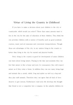 [영작문]영작문(Virtue of Living the Country in Childhood)