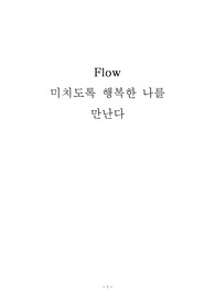 Flow -미치도록 행복한 나를 만난다