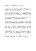 Abraham Lincoln`s Gettysburg Address