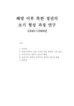 [현대사]해방 이후 북한 정권의 초기 형성 과정 연구