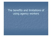 [경영]benefits and limitations of using agency workers