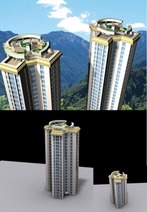 3d max 건축 모델링소스 -  타워형 아파트 맥스파일 (바로 쓸수 있음,변환가능)