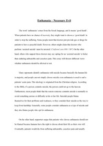 English Essay - Euthanasia