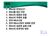 M&A의 의의와 장단점, 한국 M&A특징과 전망, M&A사례