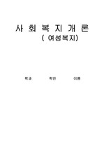 사회복지 개론]여성복지