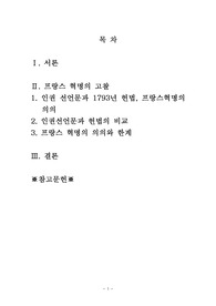 [법학/세계사] 프랑스 혁명의 의의와 한계에 관한 고찰 - 인권선언문과 1793년 헌법을 중심으로