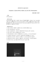 대장균(E.coli)에서의 Plasmid 추출 실험레포트