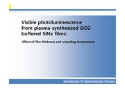필름의 두께와 annealing 온도가 SiNx의 광학적특성(optical property)에 미치는 영향