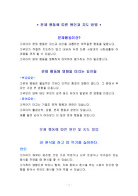 문제행동에 따른 원인과 지도 방법