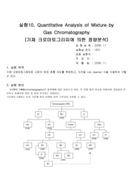 [화학과 분석화학 실험] Quantitative Analysis of Mixture by Gas Chromatography 기체 크로마토그래피에 의한 정량분석