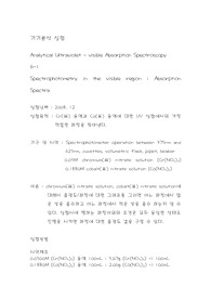[화학과 분석화학 실험] 자외선-가시선 흡수분광법을 이용한 분석 UV흡수스펙트럼