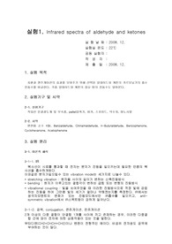 [화학과 분석화학 실험] 알데히드와 케톤의 IR 스펙트럼 Infrared spectra of aldehyde and ketones