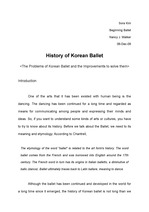 history of Korean ballet, 한국 발레의 역사
