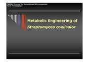 Metabolic Engineering of Streptomyces coelicolor