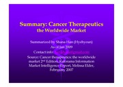 Cancer therapeutics worldwide 2007