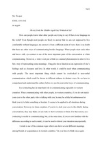 essay (about communicating by using nonverbal languages)