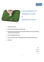 Sustainability at Kimberly and Clark (킴벌리 & 클락의 지속가능경영 보고서)