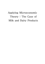 Applying Microeconomic Theory: The Case of Milk and Dairy Products
