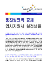 웅진씽크빅 공채/영업기획직 자기소개서 합격샘플 (웅진씽크빅 취업 지원동기/채용 합격자소서 예시)