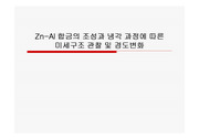 Zn-Al 합금의 조성과 냉각 과정에 따른 미세구조 관찰 및 경도변화