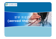 분무 치료법  (aerosol therapy)