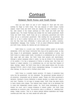 Contrast-Between North Korea and South Korea