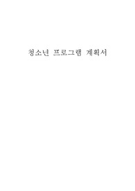 청소년프로그램계획서,프로그램계획서,프로그램계획안,프로그램활동계획서,활동지도안
