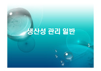 생산성관리 일반