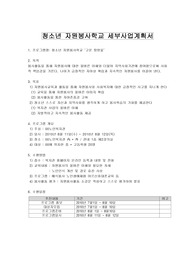 청소년 자원봉사학교 세부사업계획서