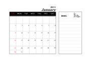 2011년 신묘년 달력 1월~12월(메모가능)